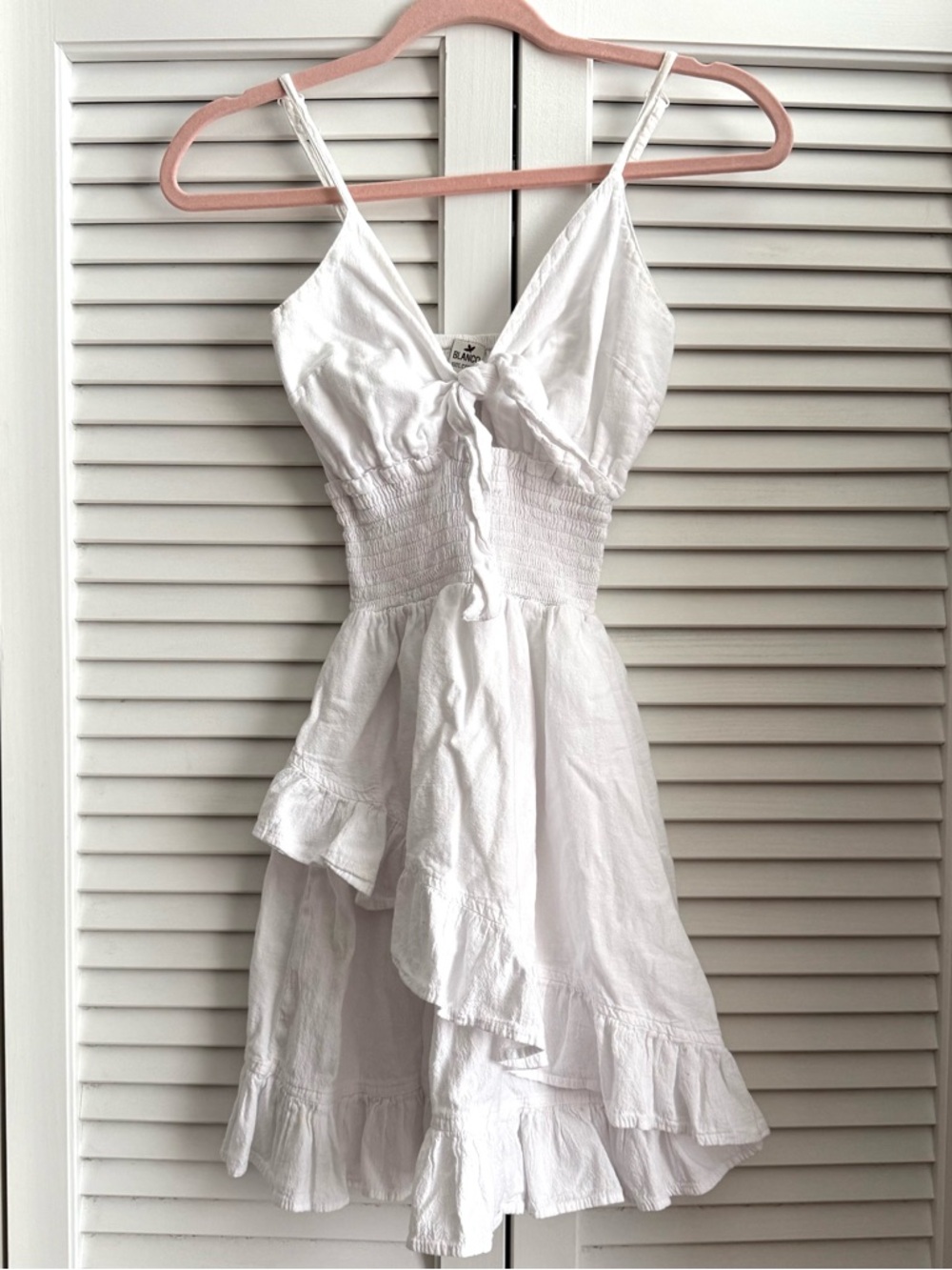 White Sleeveless Ruffle Sundress 100% Cotton